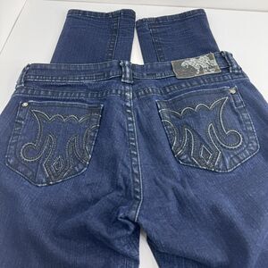 MEK DNM Womens Jeans Sz 29 X 32 Shanghai Easy Cigarette Logo Well Traveled 32x33